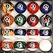 Iszy Billiards Pool Balls - 16 Piece Cue Ball Set for Pool Table and Display - 2 1/4 Inch, 6 Ounce Regulation Size Billiard Balls - Dark Marble Style