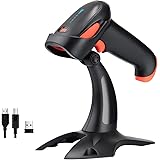 Tera Barcode Scanner Wireless 1D 2D QR with Stand: Battery Level Indicator 3 in 1 Works with Bluetooth 2.4G Wireless USB Wire