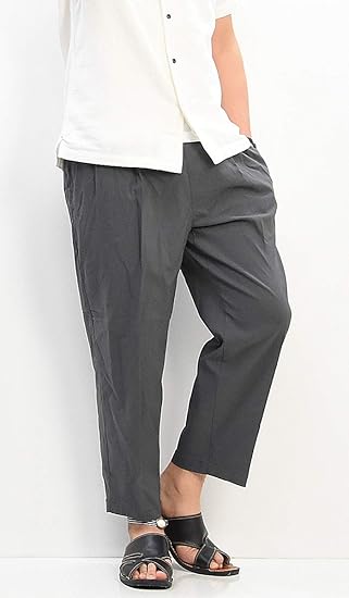 Amazon Edwin エドウィン F L E ツータック トラウザー イージーパンツ ワイド テーパード メンズ アンクル丈 Es708 Sサイズ 0076 チャコール ロングパンツ 通販