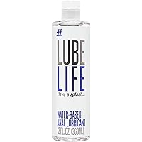 Lube Life Water-Based Anal Lubricant, Personal Backdoor Lube for Men, Women and Couples, Non-Staining, 12 Fl Oz