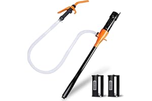 GEXIHODIE Portable Battery Operated Fuel Transfer Pump,Electric Siphon Pump for Gas,Water, Oil and Diesel Transfer-Orange