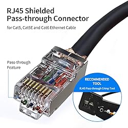 XANHAM 25 Pack Cat 6 Pass Through Shielded RJ45