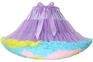 Honeystore Women's 3-Layered Tutu Dance Petticoat Pleated Mini Skirt, 16" Length