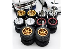 1/64 wheels and Tires Kit to Upgrade Mainline Diecast Model Cars, Premium Car Culture Real Riders Series, ABS and Rubber Mate