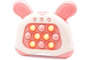 JOINBO Fast-Push-Bubble-Game for Kids & Adults [Rabbit Pop Electronic Game Light up Fidget Toy] [Pop Controller Quick Push Game] Easter Gift for Girls Age 3-12 for Stress Relief Toys