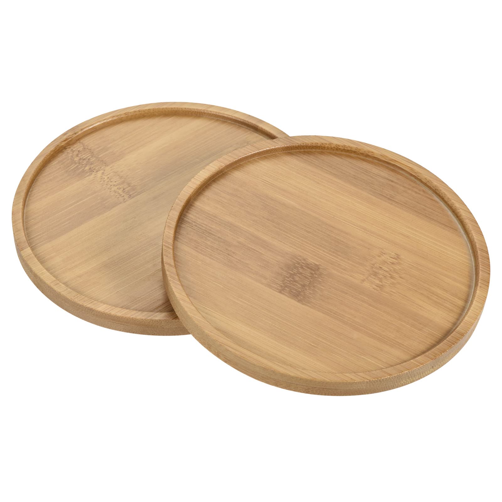 PATIKIL Plant Pot Saucer, 2 Pack 5 Inch OD Bamboo Round Flower Drip Tray for Indoors