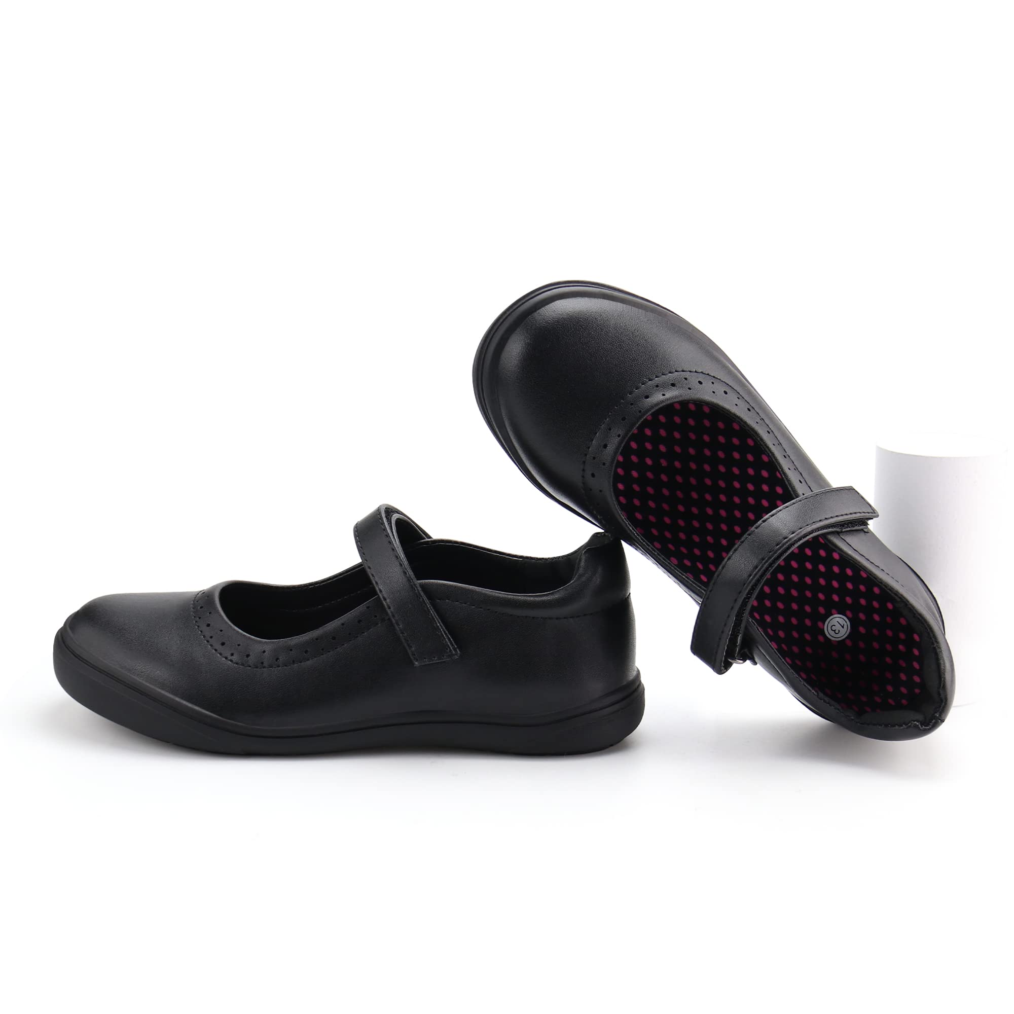JABASIC Girls Mary Jane Flats School Uniform Dress Shoes