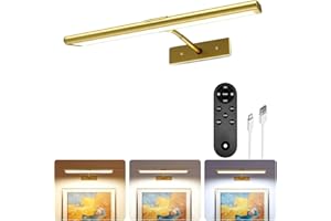 EZVALO 16'' Picture Light for Wall, 4800mAh Rechargeable Wireless IR Remote, Dimmable Magnetic LED Art Display Light with 3 C