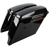 XMT-MOTO 5" Vivid Black Stretched Extended Hard Saddlebags Fit for Harley Davidson Touring FLT FLHT FLHTCU FLHRC Road King Road Glide Street Glide Electra Glide Ultra-Classic 1993-2013