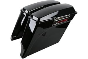 XMT-MOTO 5" Vivid Black Stretched Extended Hard Saddlebags For Harley Davidson Touring FLT,FLHT,FLHTCU,FLHRC,Road King,Road Glide,Street Glide,Electra Glide,Ultra-Classic 1993-2013
