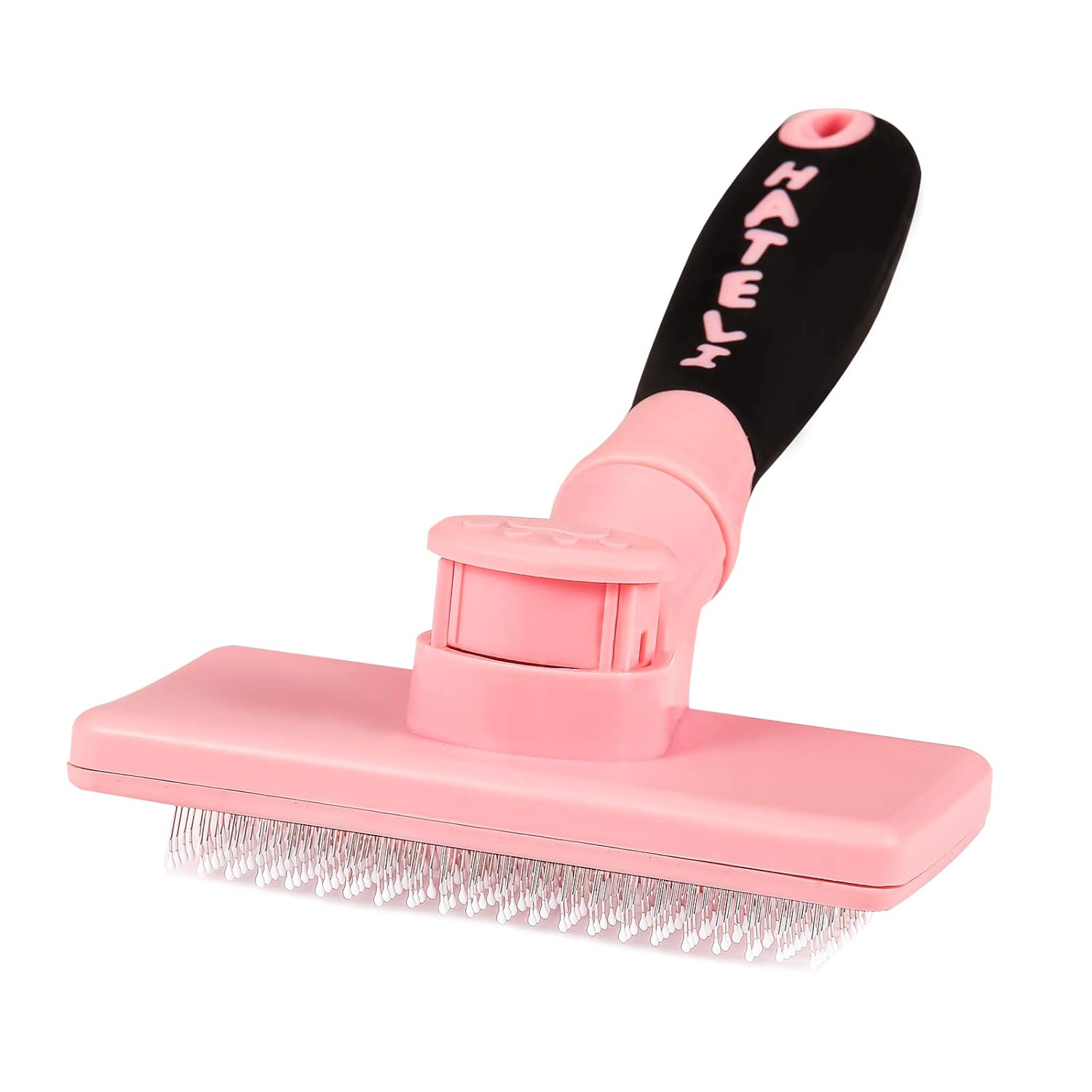HATELI Self Cleaning Slicker Brush for Cat & Dog - Cat Grooming Brushes for Shedding Removes Mats, Tangles and Loose Hair Suitable Cat Brush for Long & Short Hair (Pink): Beauty