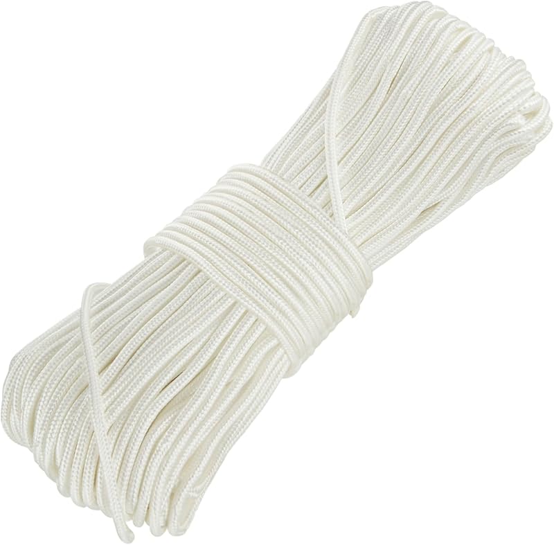 YAYODS 60m White Nylon Rope 6mm Heavy Duty Hanging String Cord for Outdoor