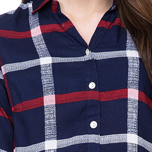 deewa navy & rani white rayon casual shirts for women (dws350pibl_xl)