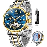 OLEVS Automatic Watches for Men Luxury Skeleton Mechanical Watch Self Winding Date Waterproof Luminous Mens Watch