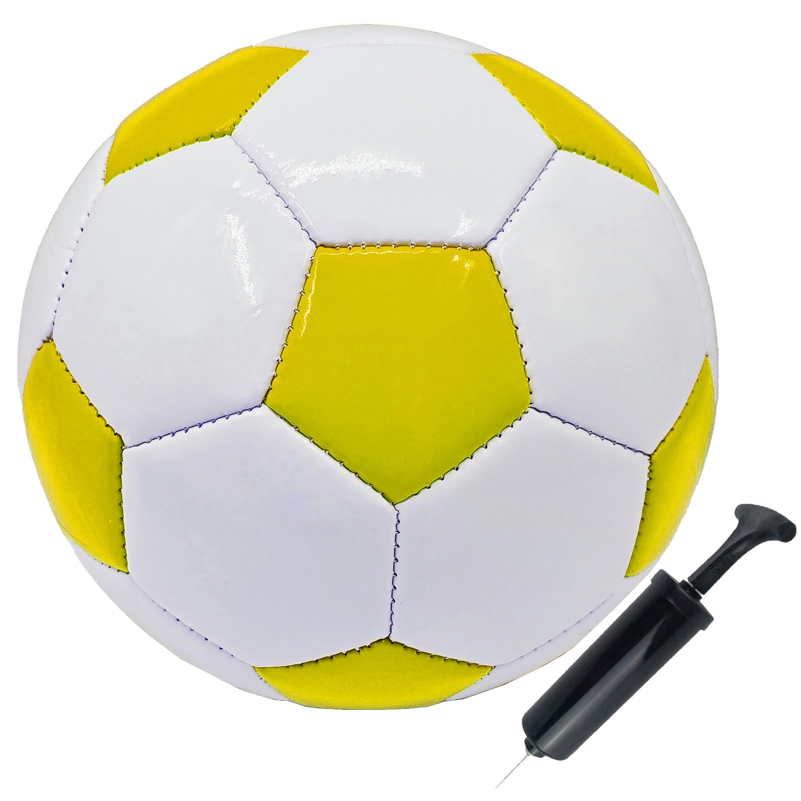 Photo 1 of SPDTECH Soccer Ball Size 2 Yellow Small Pump with Needle Indoor and Outdoor Training Practice Couch School Gift for Toddlers Kids Boys Girls