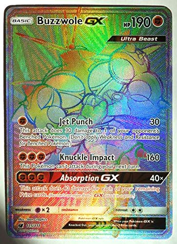Pokemon - Crimson Invasion - Buzzwole gx 115/111, secret rare, New, Mint