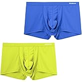HASWECHYS Men's Dual Pouch Underwear Breathable Comfort Elephant Trunk Bulge Enhancing Boxer Briefs