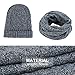 Vbiger Mens 3-Pieces Winter Knit Hat Set, Warm Beanie Hat + Scarf + Gloves Winter Set for Men (Light Blue)