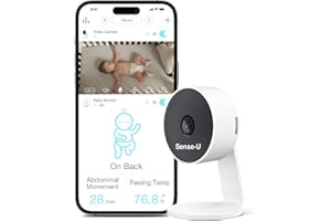 Sense-U HD Video Baby Monitor Camera, Background Audio, Night Vision, 2-Way Talk, 1080P HD, Person/Cry/Motion Detection, No Monthly Fee(Compatible Smart Baby Monitor)