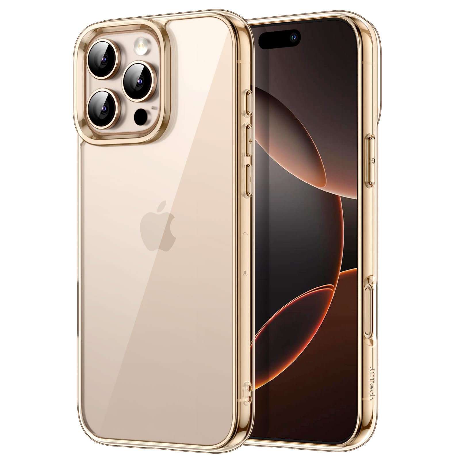 Photo 1 of JETech Case for iPhone 16 Pro 6.3-Inch, Non-Yellowing Shockproof Phone Bumper Cover, Anti-Scratch Clear Back (Desert Titanium)