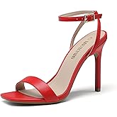 DREAM PAIRS Women’s High Stilettos Open Square Toe Ankle Strap Heels Sexy Comfort Strappy Dress Shoes Wedding Bridal Pumps Sandals