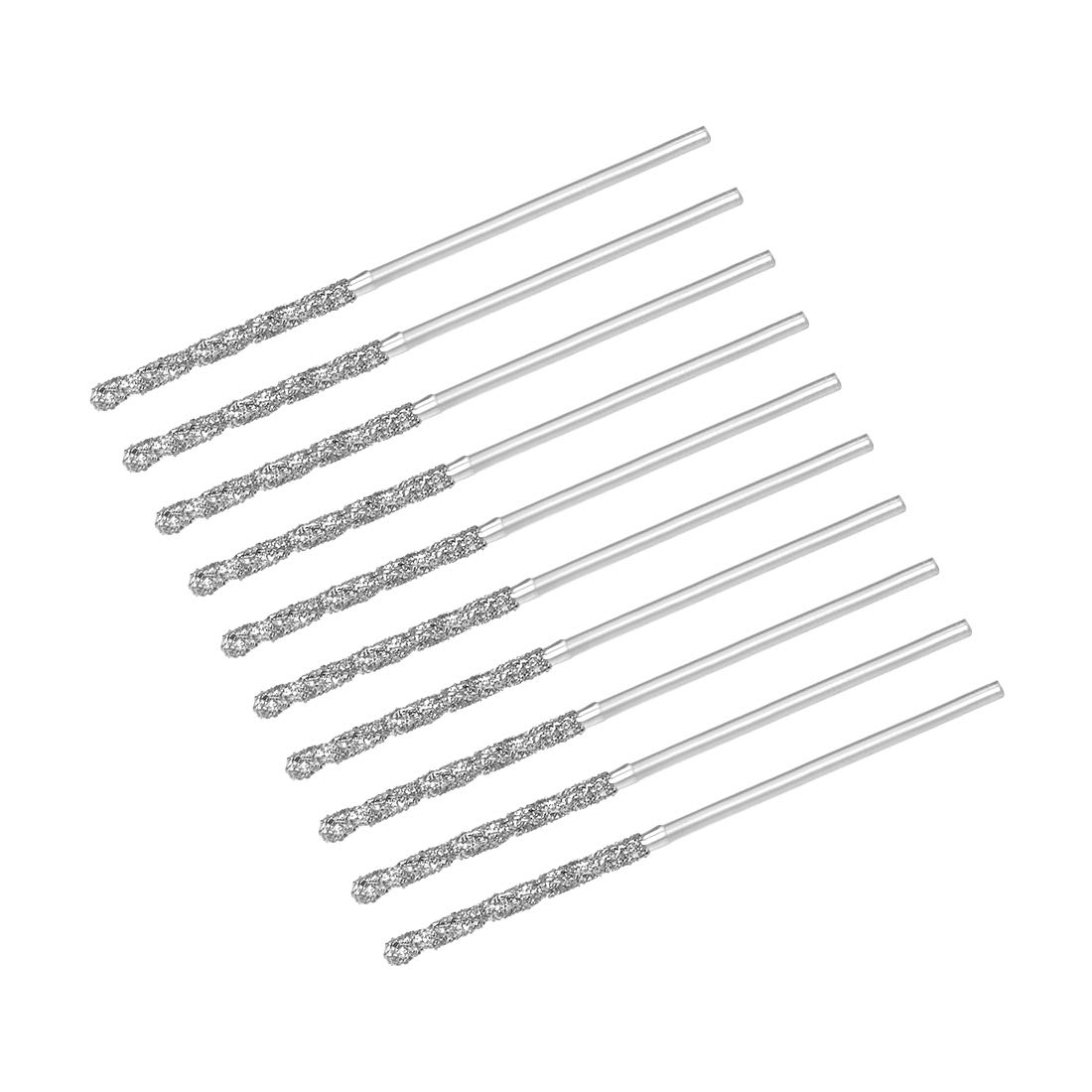 sourcing map 1mm Diamond Twist Drill Bits High Speed Steel for Glass Sea Shells Stone Tiles 10 Pcs