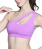 Helisopus Womens One Shoulder Sports Bra Cute Sexy