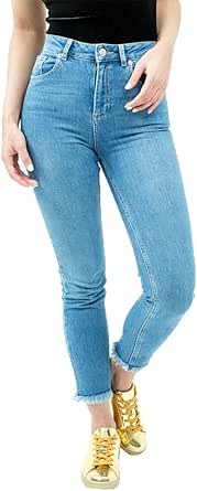 Womens raw Hem Frayed Skinny Jeans