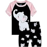 Popshion Little Girls Pajamas Summer Short Sets Mermaid Sleepwear 100% Cotton Toddler Pjs Clothes Size 2-8 Years