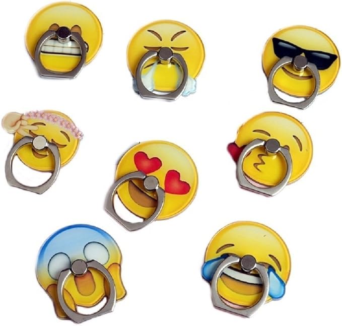 Amazon Pingjing かわいいqq絵文字携帯電話ホルダー 携帯電話 指リングホルダー グリップスタンド ファニー絵文字感情 8pcs C249 C256 マルチカラー ホールドリング 通販