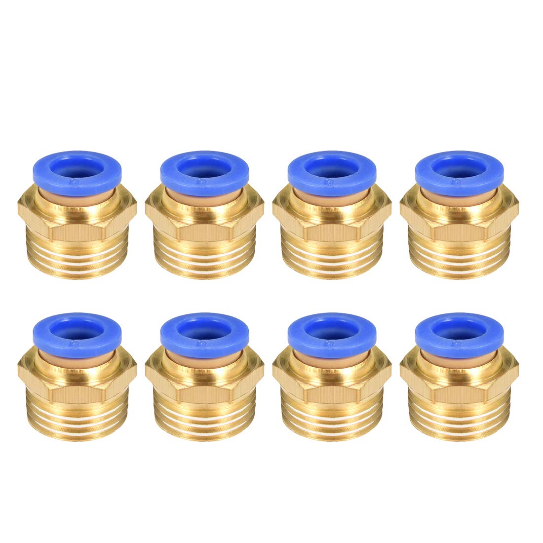 sourcing map Straight Pneumatic Push to Quick Connect Fittings G1/2 Male x 8mm Tube OD 8pcs