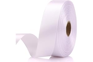 NISDOCF White 7/8 Inch 30 Yards Satin Craft Ribbon - Single Face Polyester Ribbon for Handmade Roses, Gift Wrapping, Timeless Flower, Bouquets, Wedding and Party Decoration
