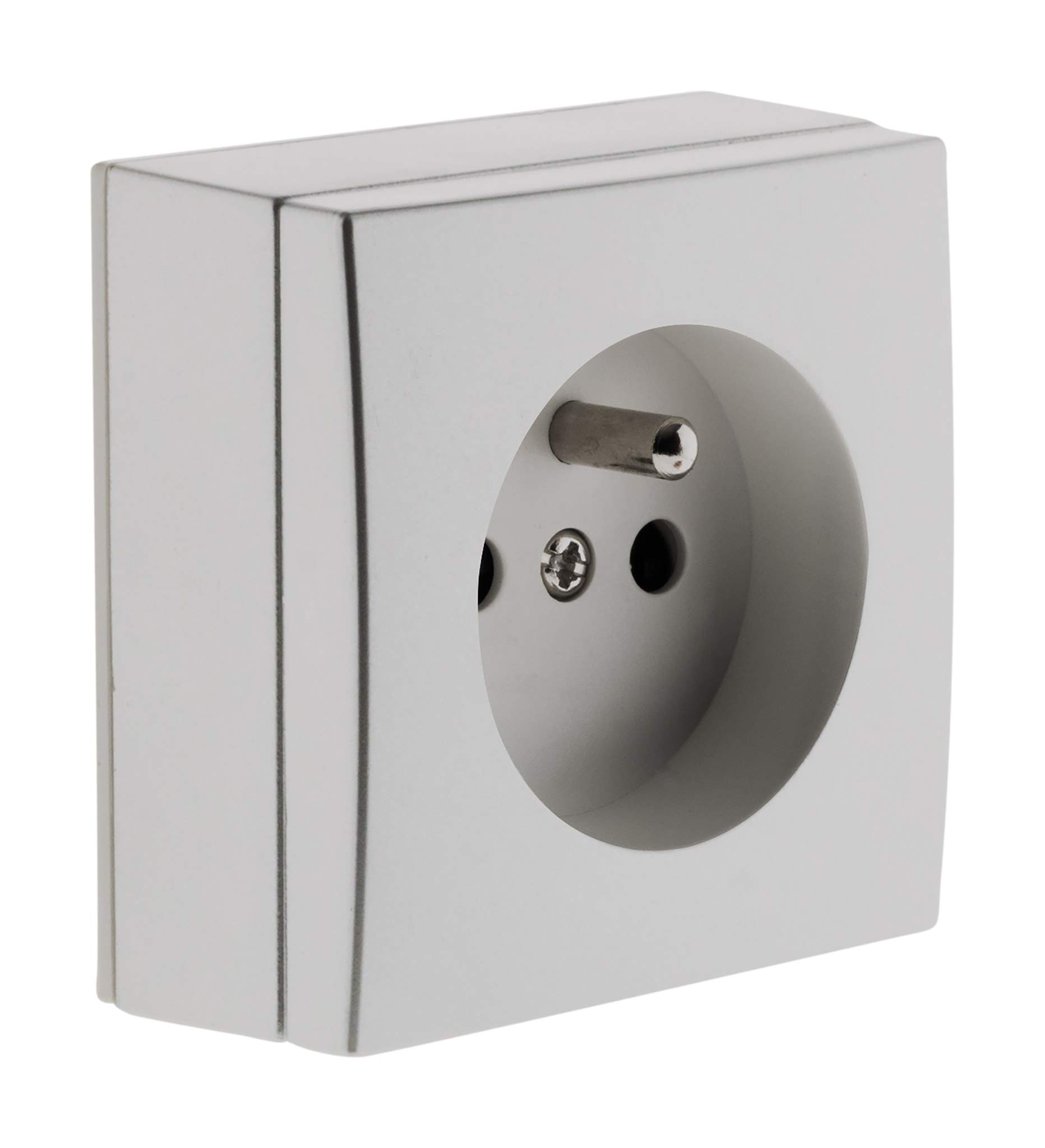 zenitech-Prise 2 P + T 16 A Surface Mounted Chrome