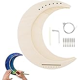 OriGlam Lyre Harp 7 String DIY, Moon Shaped Lyre Harp Musical Instrument, Wood String Instruments, Make Your Own Basswood