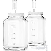 1.5 Gallon Large Fermentation Jars with 2 Airtight Lids and 3 Airlocks, Wide Mouth Glass Mason Jar with Scale Mark, Pickle ja