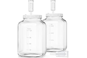 1.5 Gallon Large Fermentation Jars with 2 Airtight Lids and 3 Airlocks, Wide Mouth Glass Mason Jar with Scale Mark, Pickle ja