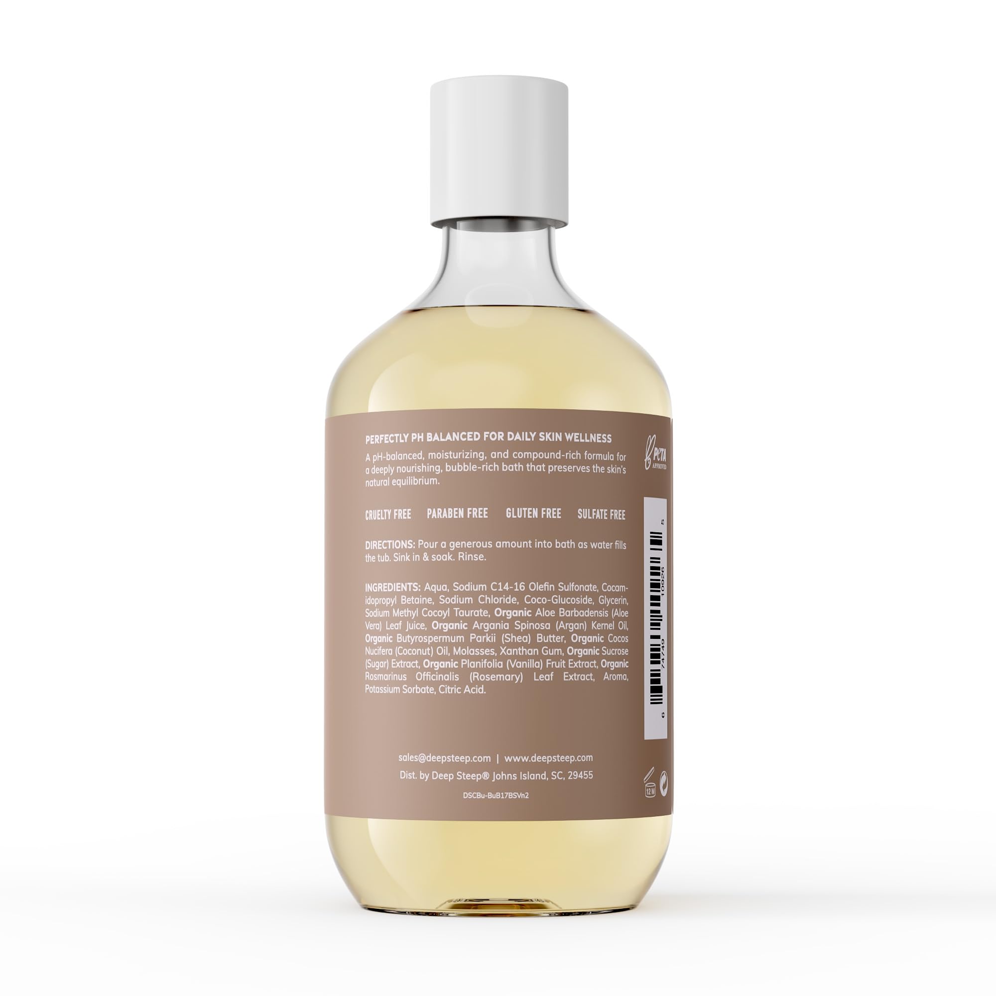 Deep Steep Bubble Bath, Brown Sugar Vanilla, 17 Ounce
