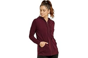 Sofra Women's Thin Cotton Zip Up Hoodie Jacket