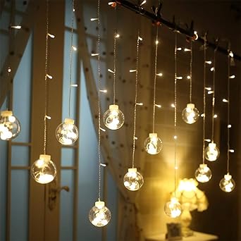 Vorhanglicht LED vorhang lichterkette,Innen und Außen Deko Glühbirne,2.5m 108LEDs String Lichter Lights ip44 Wasserdicht (war