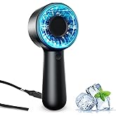 AUIIAH Portable Handheld Fan Personal Small Turbo Hand Fan Powerful, Cooling, Lanyard, USB-C Rechargeable, 5 Speeds, Makeup, 