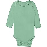 Baby Bodysuits with Mitten Cuffs, Rayon made from Bamboo Long Sleeve Pajamas for Boy Girls
