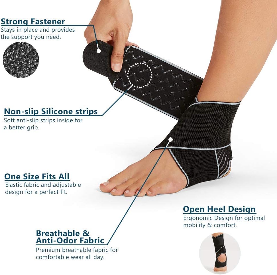 ComfiLife Ankle Brace for Men & Women – Adjustable Compression Ankle Support Wrap – Perfect Ankle Sleeve for Plantar Fasciitis, Achilles Tendon, Minor Sprains, Sports – Breathable, One Size Fits All: Industrial & Scientific
