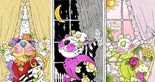 Cat Fabric - Loralie's Calico Cats - Window Panel - 100% Cotton