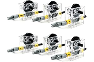 TZBTSTEAM 6 Set of Technic Trans-Clear GEARBOX ASSEMBLY Kits Compatible with legoes Technic Trans-Clear Wormbox gear motor REDUCER block Mindstorms robotics ev3 NXT transparent robot power functions 6588