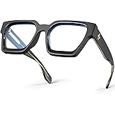 VISOONE Blue Light Blocking Glasses for Women Men, TR90 Lightweight Rectangle Computer Gaming Eyewear, Anti Eyestrain & UV400 Glare Filter, Vintage Chic Preppy Style Frame (River Series)
