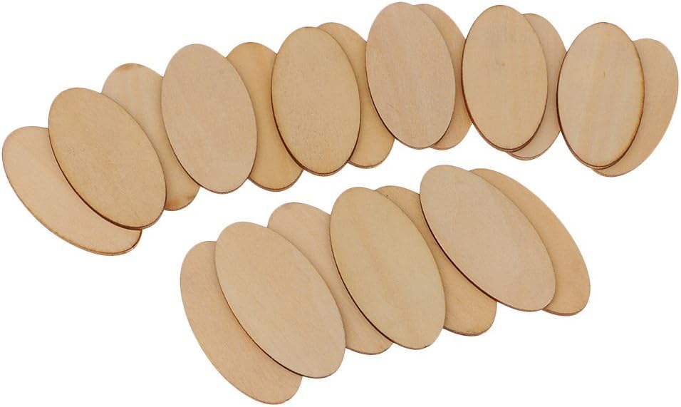 1.5 Mm Thick Natural Unfinished Wooden Oval Cutout Shaped Wood Pieces