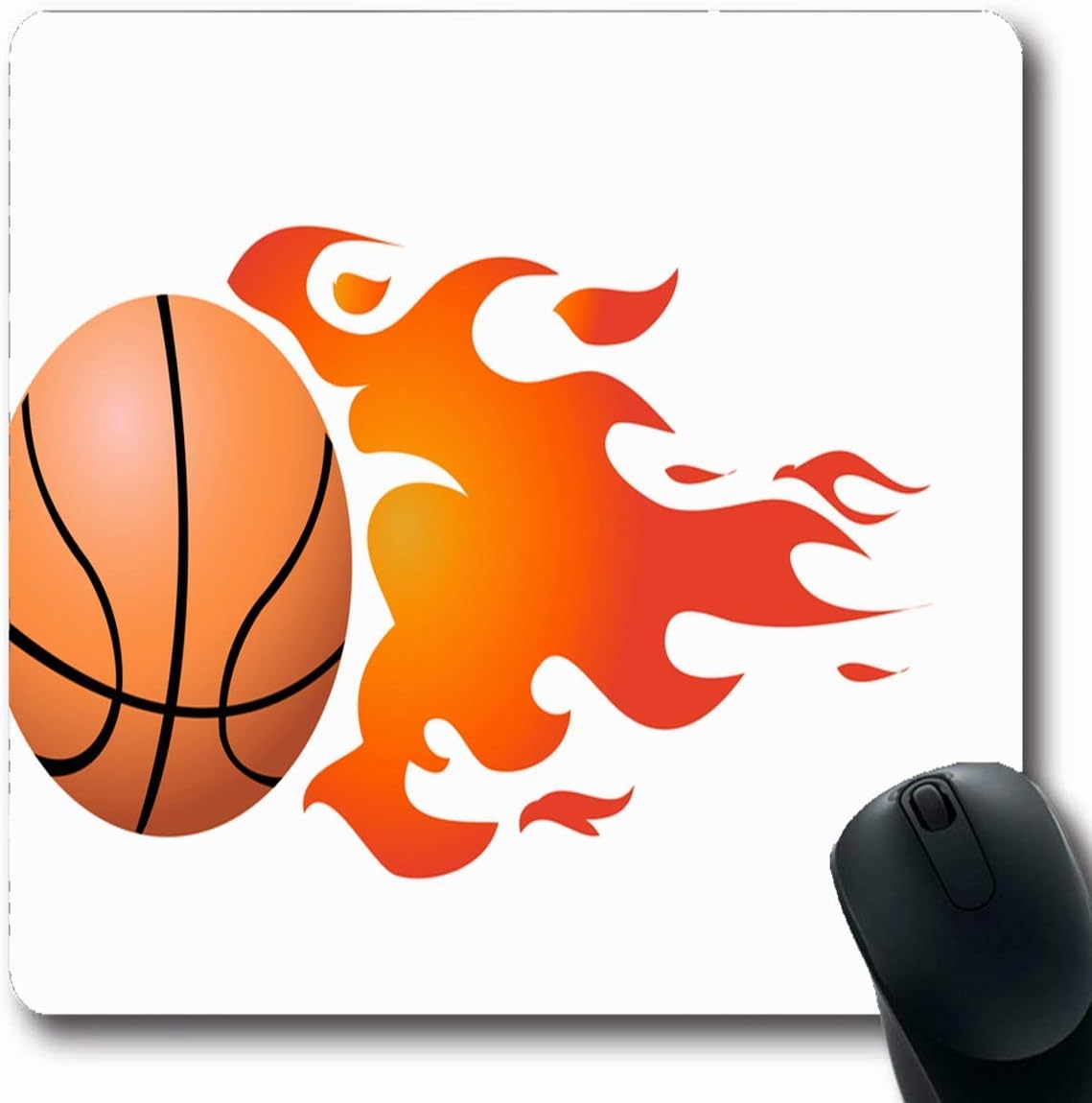 Alfombra ovalada Bola roja Llameante Clip de baloncesto Llama ...