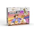 BRAIN TREE - Cat Soapstone Carving Kit, Carve Your Own Sculpture for Girls, Kids, Boys –Teen Gift -Fun DIY Arts and Crafts Activity for Kids and Adults - DIY Crafts Kit, Soapstone Sculpting Kits