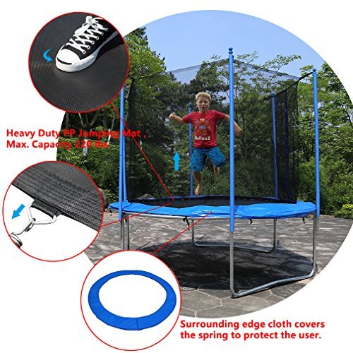 10 FT Trampoline Combo Bounce Jump Safety Enclosure Net W/Spring Pad BestMassage