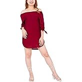 LOFBAZ Casual Off Shoulder Loose Long Sleeve Shift Dress for Women Sexy Clothes